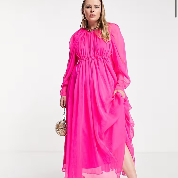 New: asos edition Curve. Ruched Midi Maxi Dress. US Size 20 - Picture 4 of 13